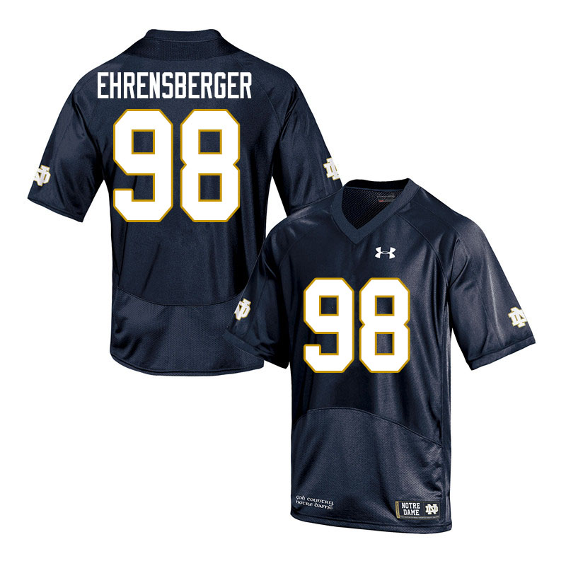 Men's NCAA Notre Dame Fighting Irish #98 Alexander Ehrensberger Stitched College Under Armour Authentic Navy Football Jersey ZJ10Z84WA